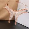 Sexy Lingerie Women's Sexual Panties Crotchless Opening Transparent G-strings Thongs Bow Underwear for Women Lace Erotic Panties