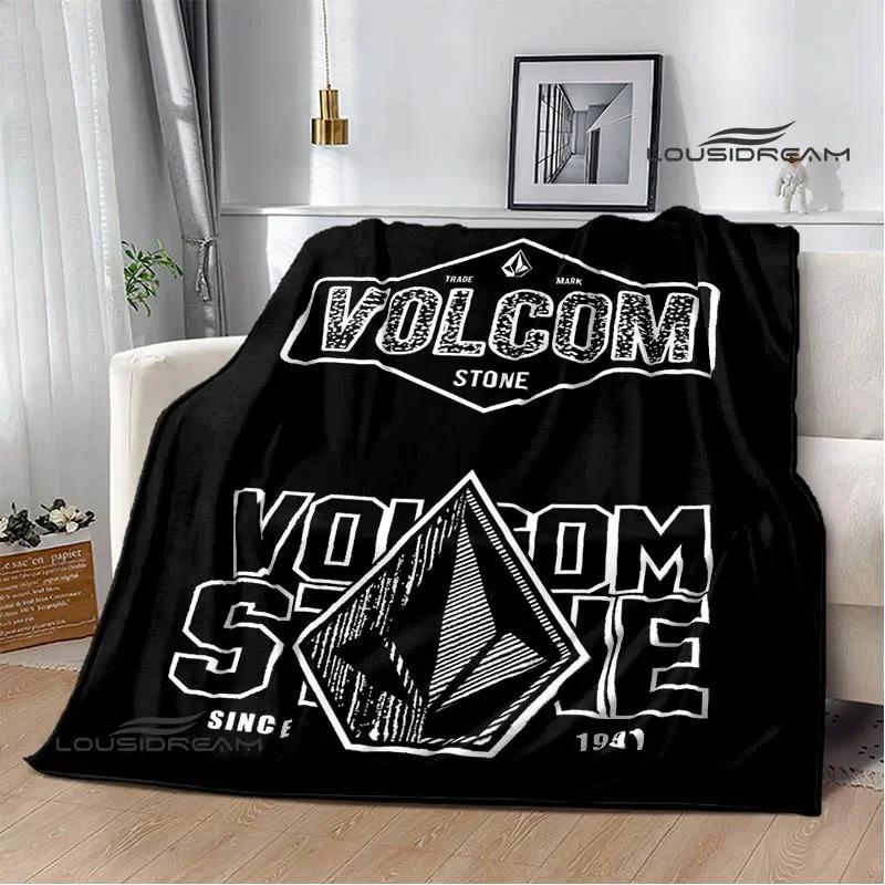 Coperte con logo V-VOLCOM stampato Flangia Coperta calda morbida e confortevole casa viaggio letto coperta coperte da picnic regalo di compleanno