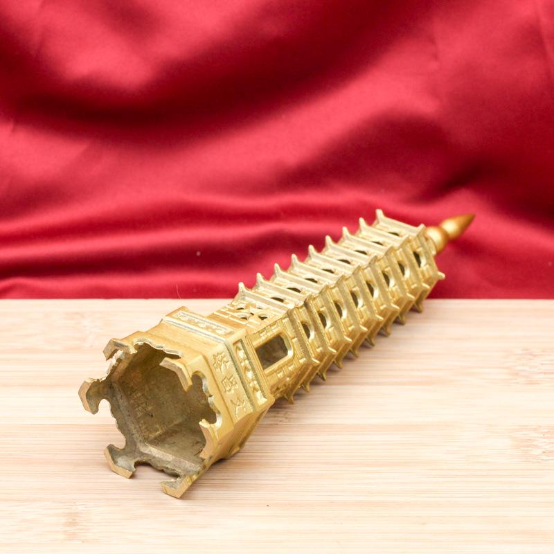 Brass Nine-Story and Thirteen-Story Wenchang Tower Ornament for Student Desk Decor