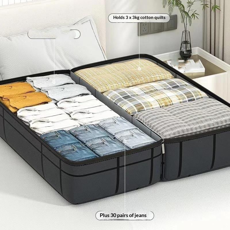 Homefish 1Pc Large Capacity And Super Load-Bearing Black Composite Material Storage Bag, Dustproof And Moisture-Proof