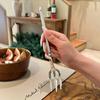 1pc Heavy-Duty Stainless Steel Trident Fork - Long Handle with Glossy Finish & Trident Tip (3-Prong) for Dinner, Salad, Dessert
