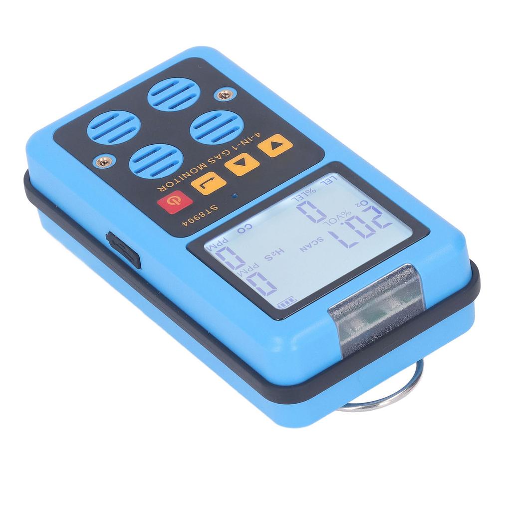 Gas Monitor 4 In 1 CO H2S O2 LEL Accurate Measurement Sound Light Vibration Alarm Backlit Display