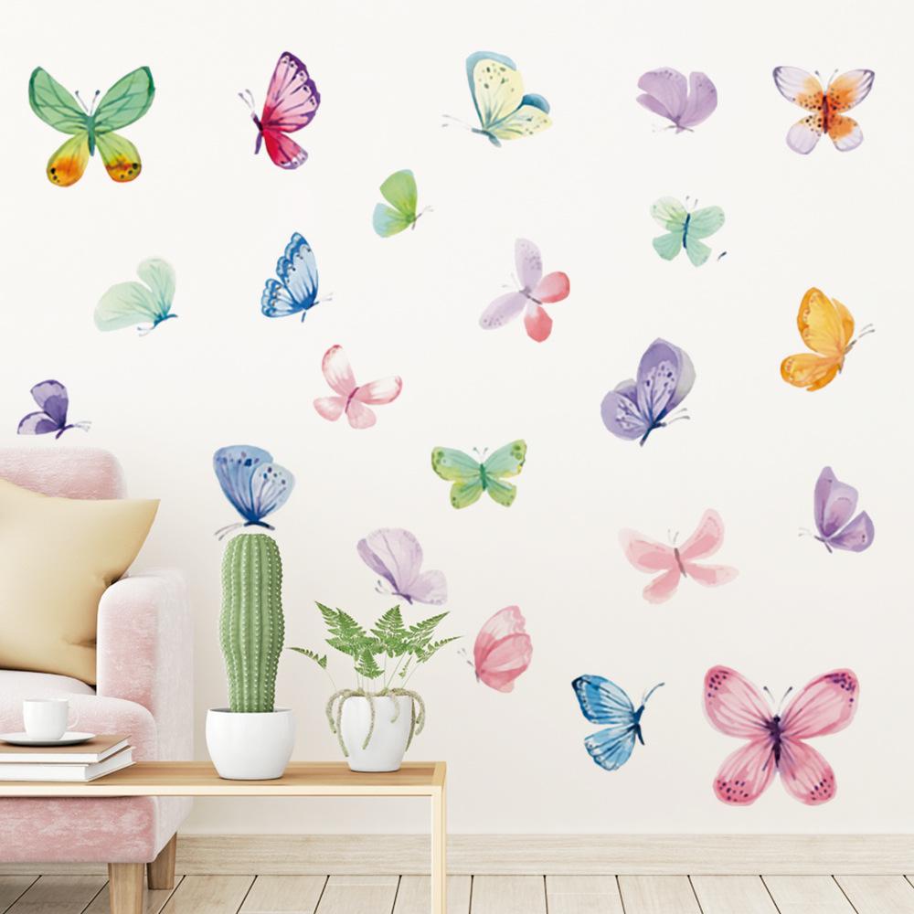 Waterproof Removable Watercolor Butterfly Wall Decals