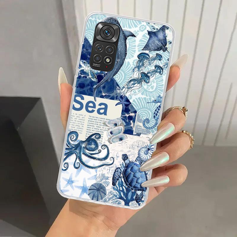 Ocean Starfish Sea Turtle Shark Phone Case for Xiaomi Redmi Note 15 14 14S 13 12S 12 Pro 11S 11 Plus 11T 11E 10S Soft Funda Prin