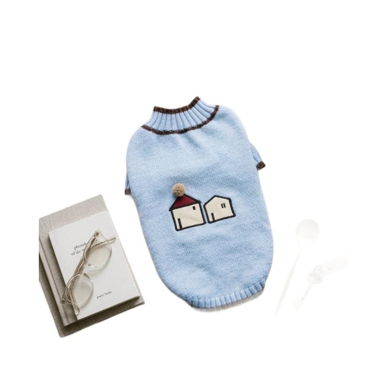 Cartoon Bichon Sweater Warm Pet Clothes Winter Small Medium Dog Knitted Pullover Thickened Maltese Two-Legged Clothes