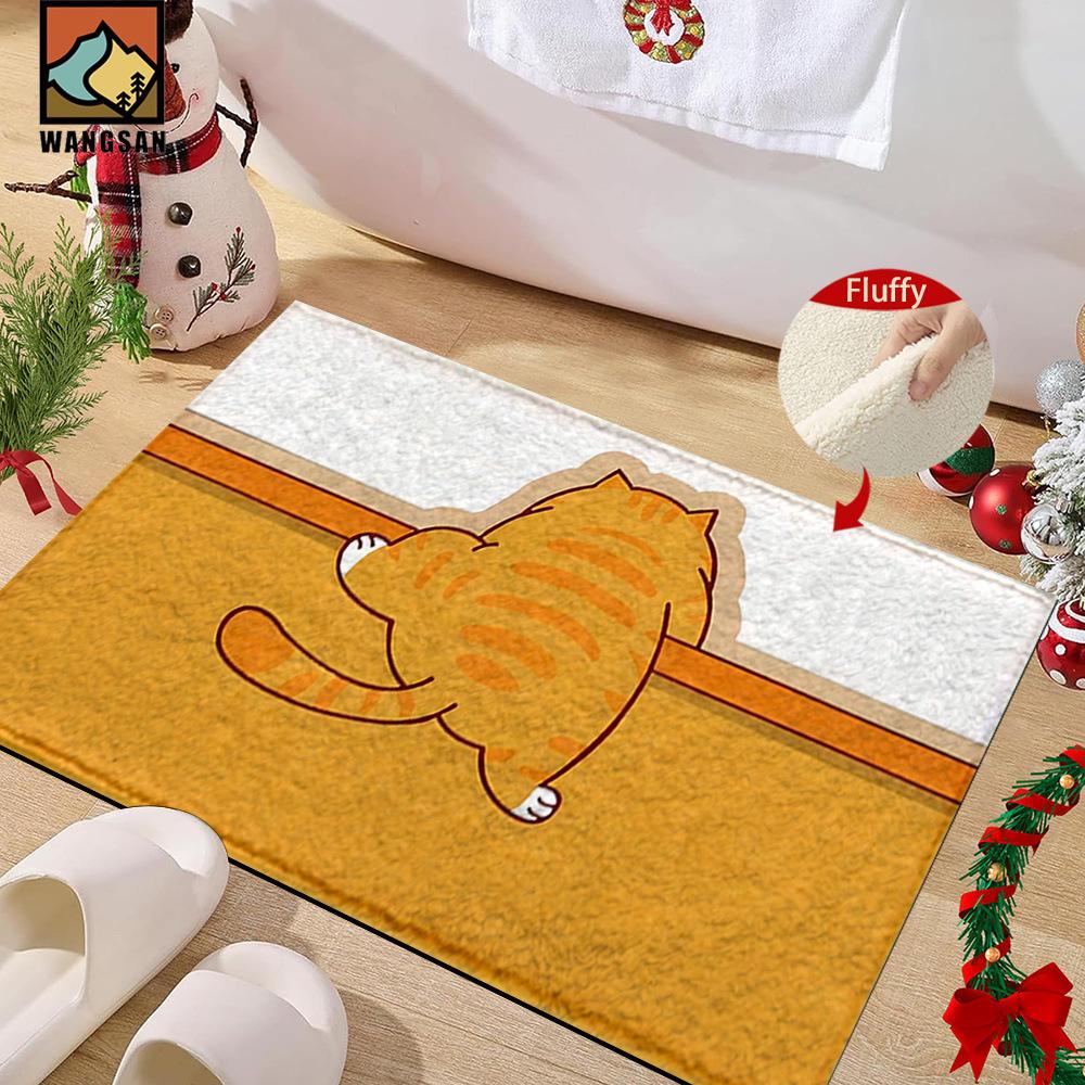Cute Cartoon Animal Imitation Cashmere Thickened Bathroom Floor Mat Cute Soft Skin-friendly Floor Mat Entrance Door Mat