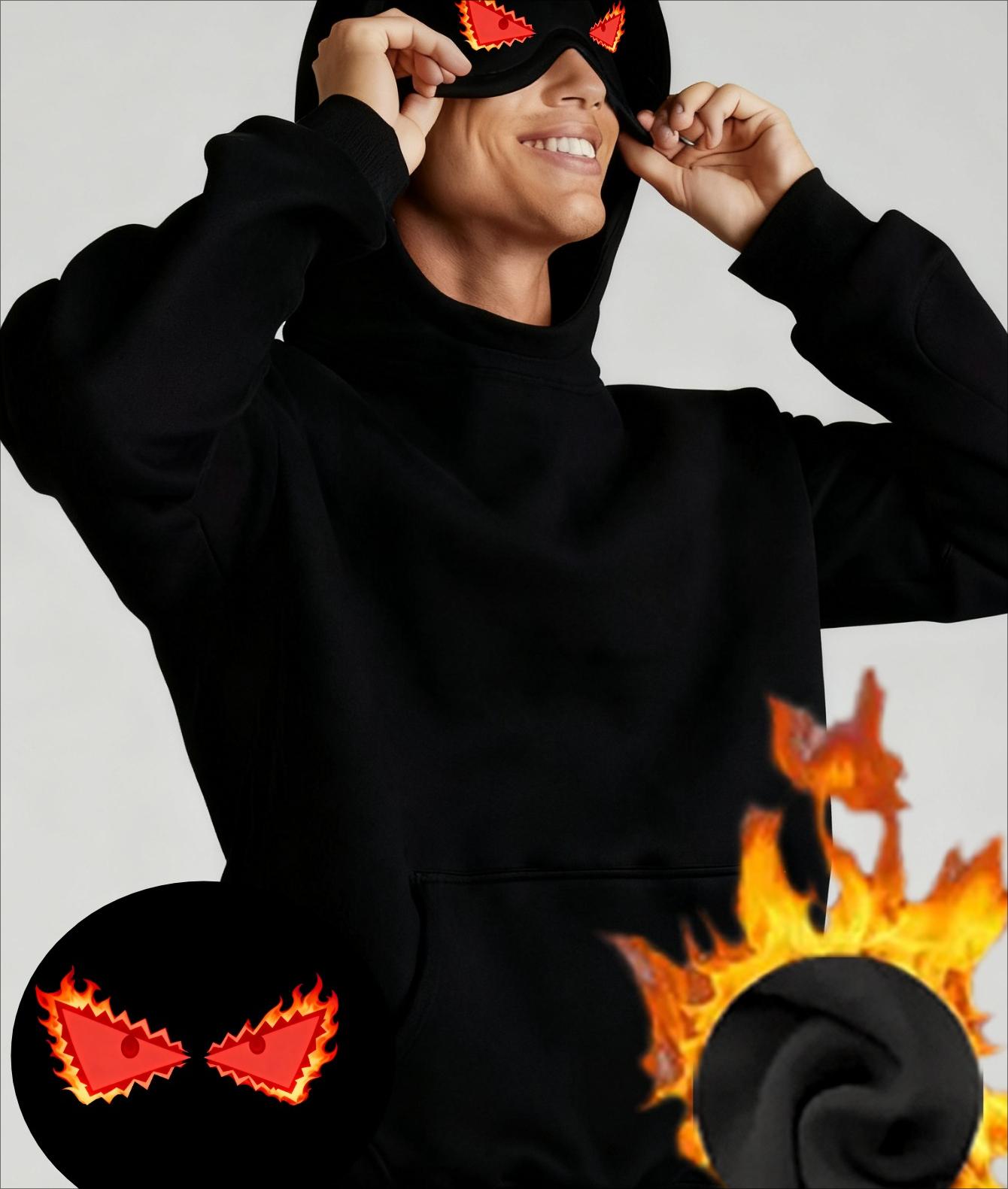 

Eye Mask Men s Hooded Sweatshirt, Adjustable for Home XXL чорний