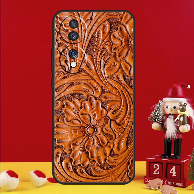 Brown Hand Tooled Western Case For Honor Magic 7 6 8 Pro Honor Win X9a X9b X9c X9d X8c X8b 50 70 90 200 400 Lite Cover
