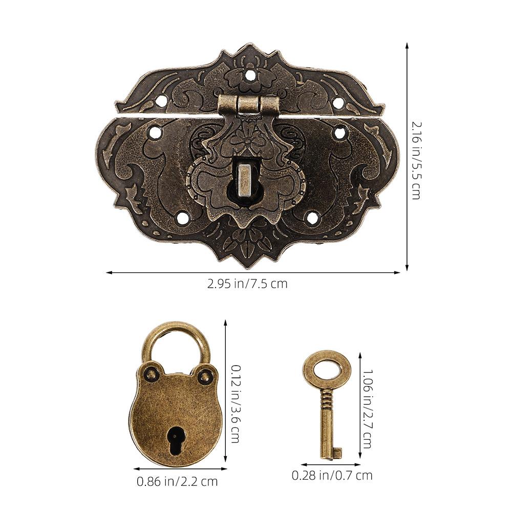 2Sets Bear Head Padlocks Mini Vintage Decorative Locks for Jewelry Storage Suitcase Latch Home Decor Retro Hardware