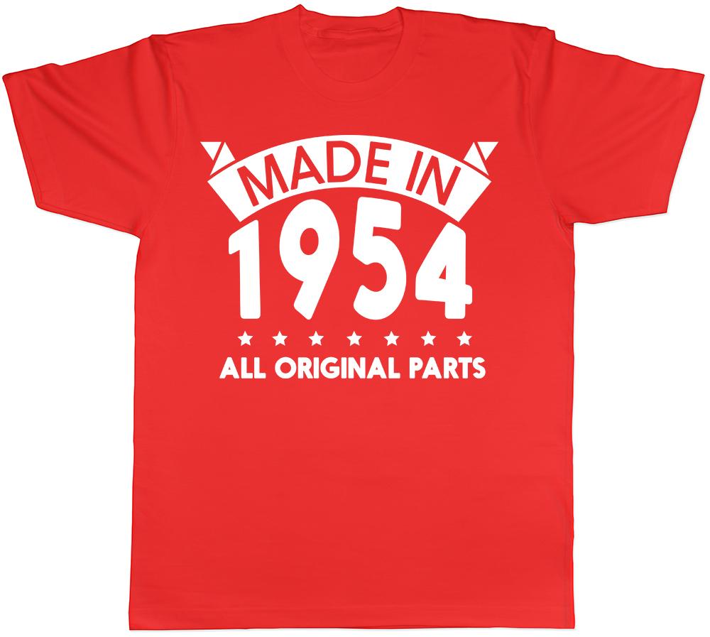Made in 1954 All Original Parts Birthday Unisexs Short Sleeve TShirt S
