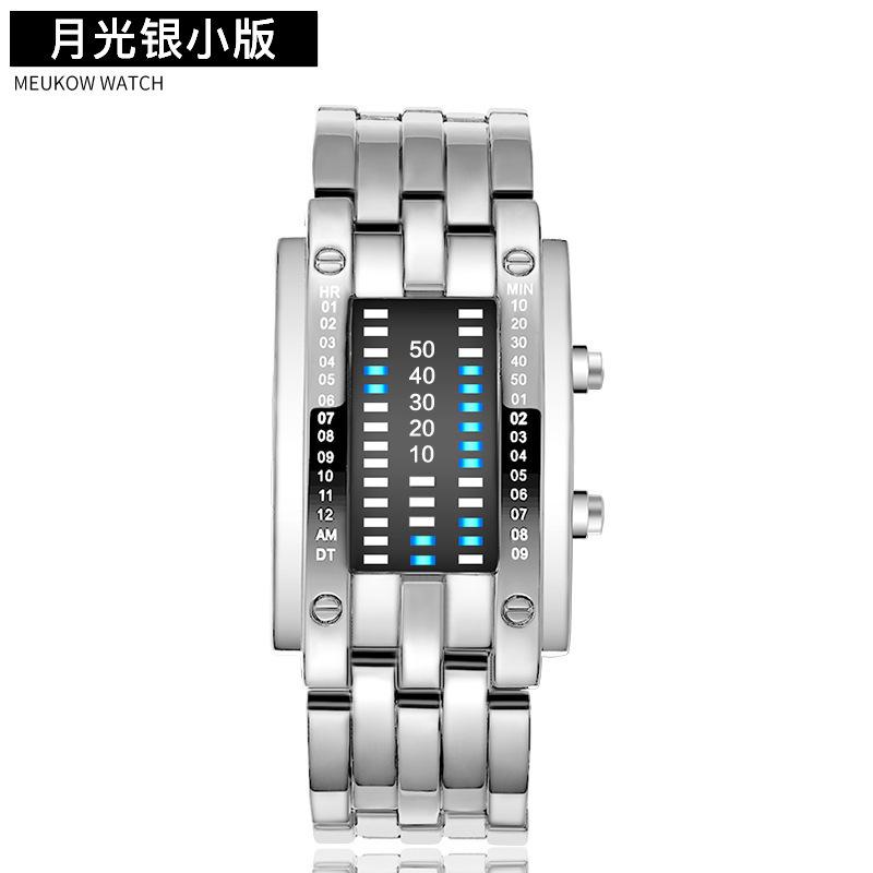 Trend Led Iron Man Dual Line Binary Fashion Student Couple Personalized Electronic Watch