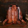 Johnature Mochila de couro feminina retrô com estampa de elefante, estampa de grande capacidade, bolsas de viagem para lazer
