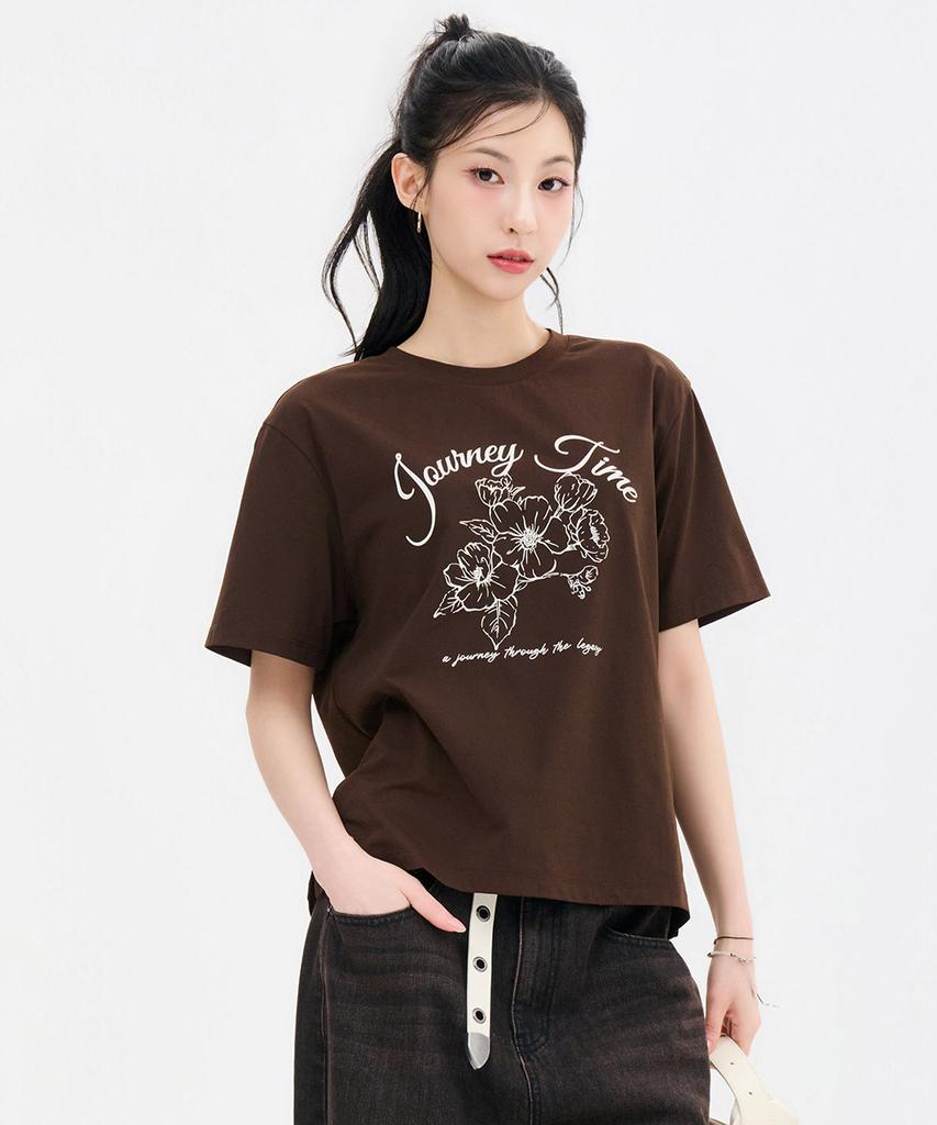 CHASECULT Women'S Cool Flower Graphic Short Sleeve T-Shirt-Fcrg5872E08