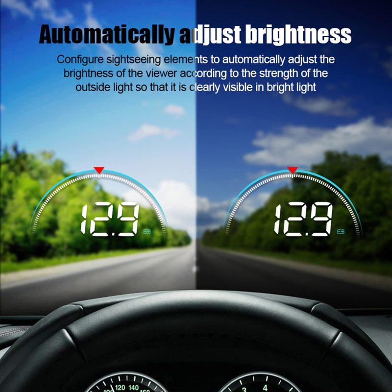 M8 Car HUD Head Up Display OBD2 Overspeed Warning Auto Electronic Water Temperature LED Digital Projector Windshield