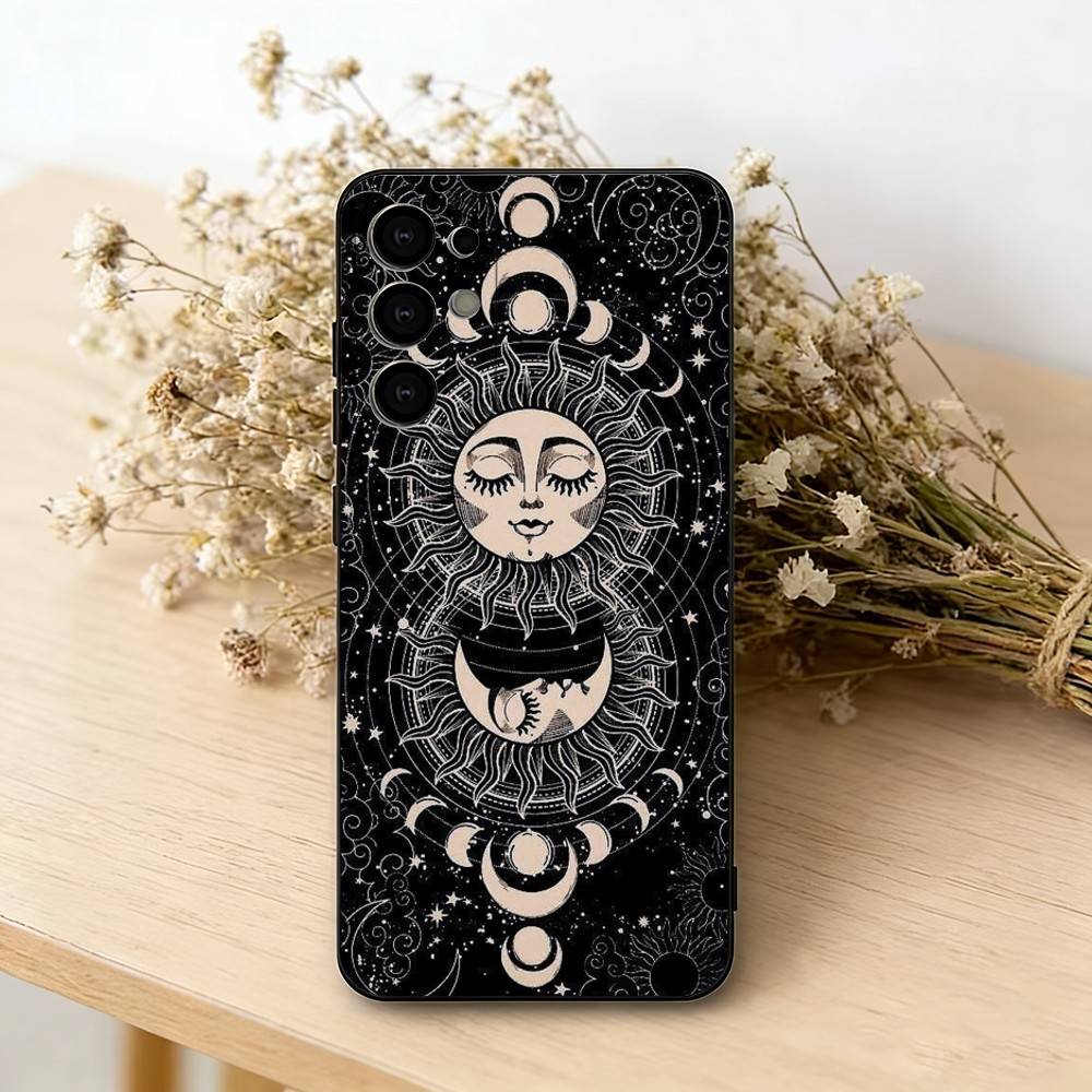 

Sun M-moons Stars Signs Phone Case For Samsung S25,S24,S21,S22,S23,S30,Ultra,S20,Plus,Fe,Lite,Note,10,Black Cover Samsung S26ULTRA