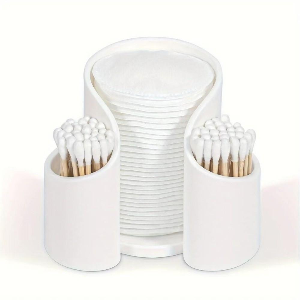 Plastic Swabs Dispenser 2in1 Cosmetic Pad Storage Box Cotton Swab Storage Box Dressing Table