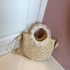 Adorable And Fashionable Woven Kids Handbag In White And Khaki Ideal For Preschoolers