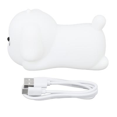 LED Cute Puppy Dog Night Light ABS Silicone USB Rechargeable Baby Bedside Lamp Toy Table Decoration