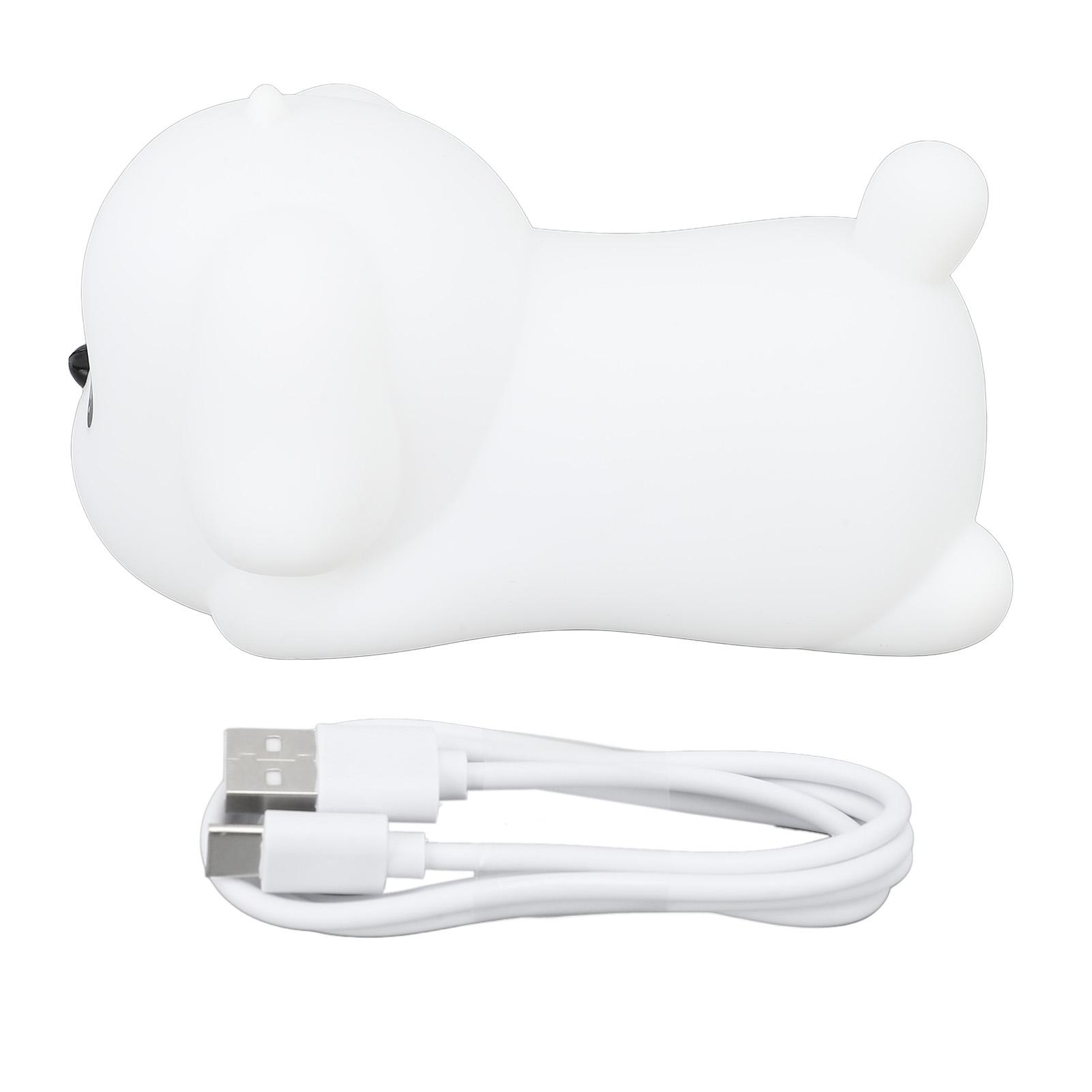 

LED Cute Puppy Dog Night Light ABS Silicone USB Rechargeable Baby Bedside Lamp Toy Table Decoration