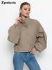 Giacca a vento corta da donna per primavera/autunno, vestibilità larga, mini giacca