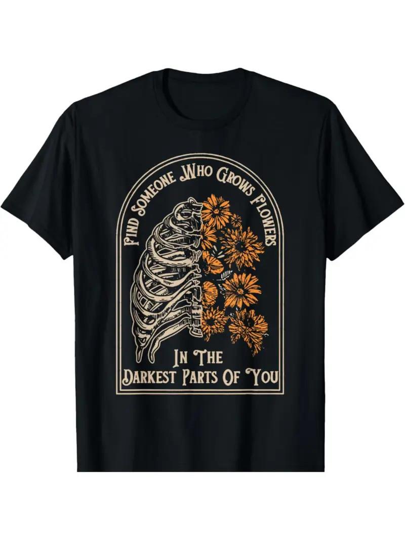 Find Someone Who Grows Flowers  Graphic Tee - Soft Cotton, Crew Neck 3XL