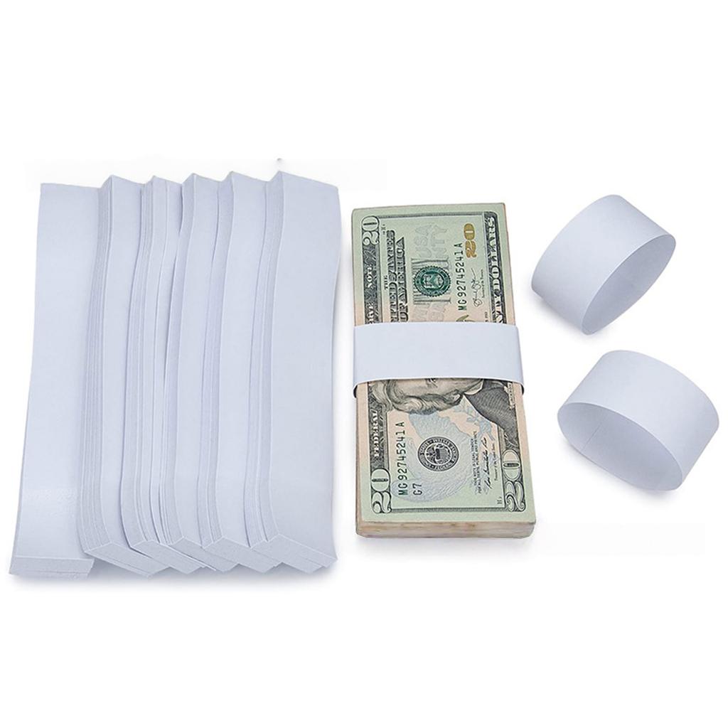 300 Pcs Cash Currency Straps Money Paper Bands Bill Wrappers Adhesive Money Bands Cash Organizers for Office Bank