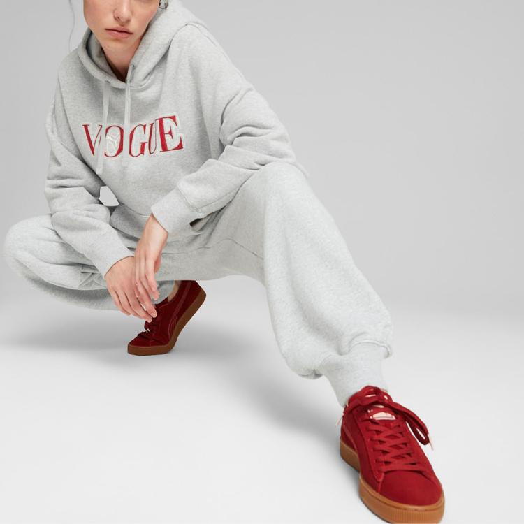 Puma X Vogue Collaboration Solid Color Letter Logo Label Sports Pants Women Bottoms Gray 536693-04