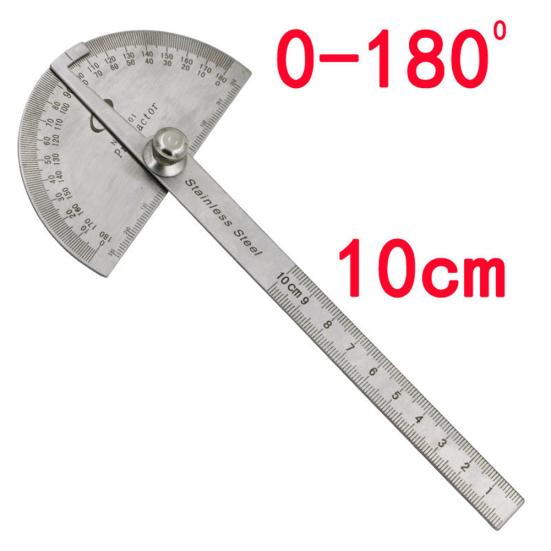 

Stainless Steel 180 Degree Protractor Angle Finder Arm Rotate Measuring Ruler