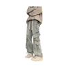 Men's Spring and Autumn Jeans Loose Slightly Stretch High Waist Solid Color Straight Pants