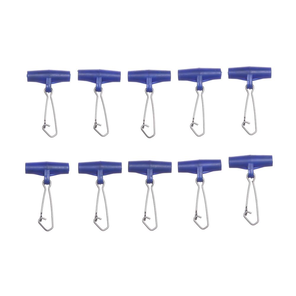 10pcs Top Barb S/L Plastic Head Swivel With Hooked Fishing Sinker Slip Clip Hook Balance Clear Snap