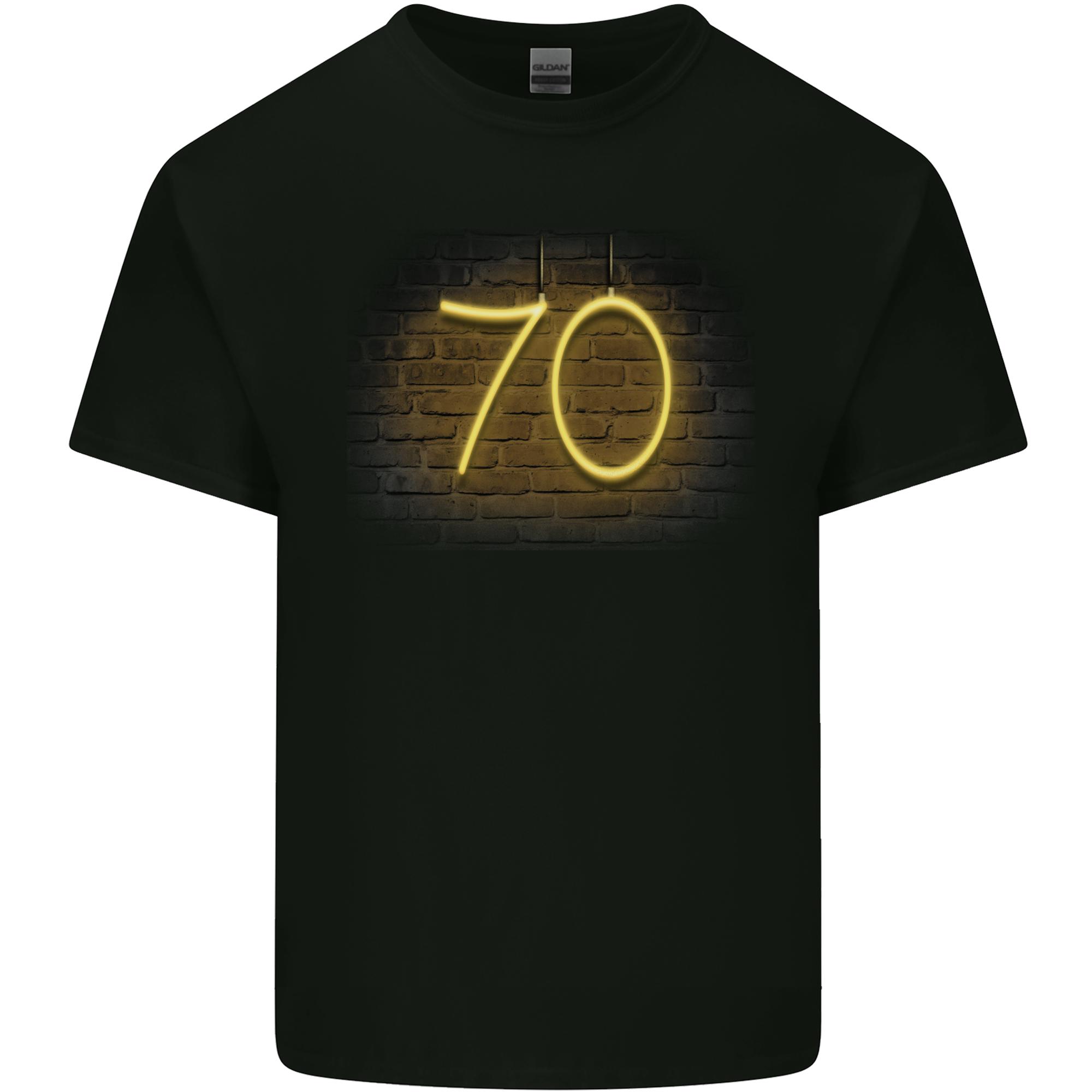 70th Birthday Neon Lights 70 Year Old Unisexs Light Cotton TShirt S