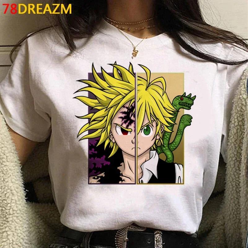 Japanischer Manga Seven Deadly Sins T-ShirtKawaii Cartoon Nanatsu NoTaizai Meliodas Muster T-Shirtsommeroberteilanime T-Shirt