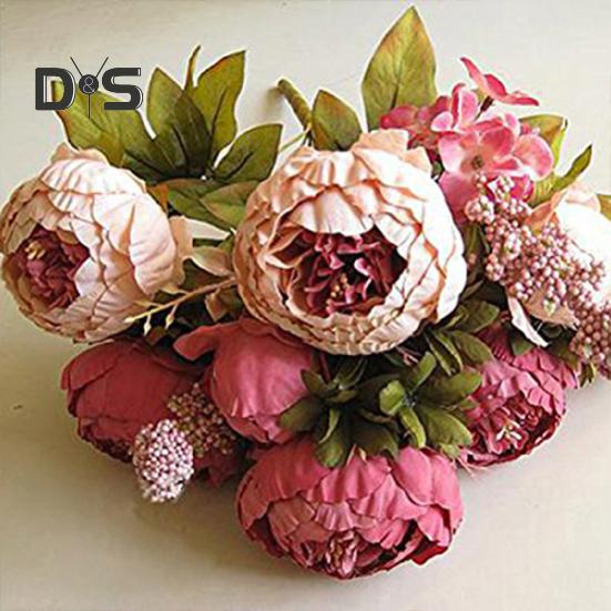 8Pcs Artificial Peony Realistic Easy To Use Vintage Artificial Peony Bouquet
