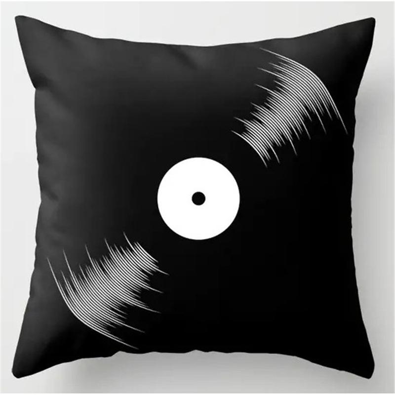 Retro Speaker Piano Rock Black White Cushion Cover Home Sofa Chair Pillow   Music Pop Band