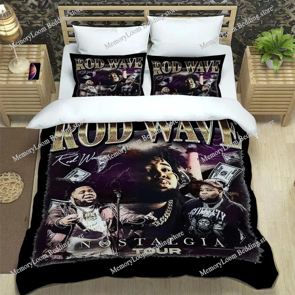 Popular Music Rod Wave Print Bedding Sets Exquisite Bed Supplies Set Duvet Cover Comforter Set Bedding Set Luxury Birthday Gift
