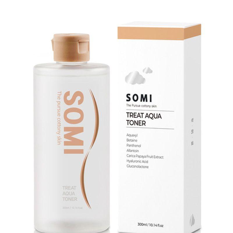 Somi Treat Aqua Toner 300ml Large Capacity Hyaluronic Acid Exfoliating Toner