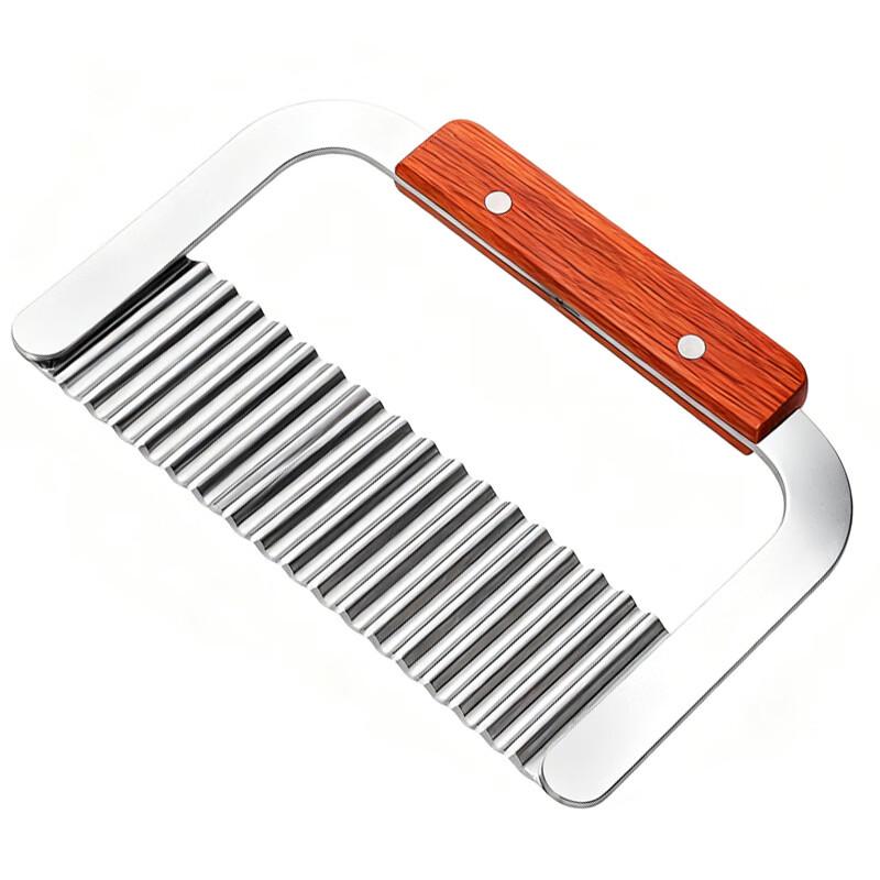 ZISIZ Stainless Steel Wavy Potato Fry Cutter - 4 Pcs Set