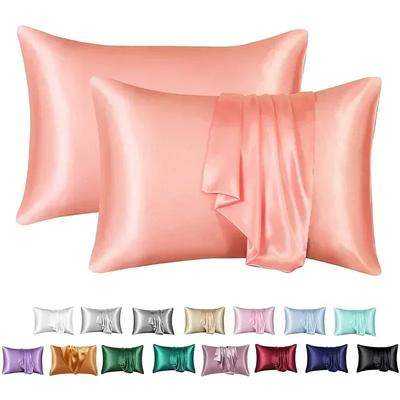 1 Pair 100% Silk Pillowcase Pillow Cover Silky Satin Hair Beauty Pillowcase Comfortable Pillow Case Home Decor Pillow Covers