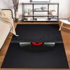 "Black Vinyl Record Pattern Carpet Modern Music Themed Floor Mat" Suitable for use as an anti-slip for living room bedroom sofas