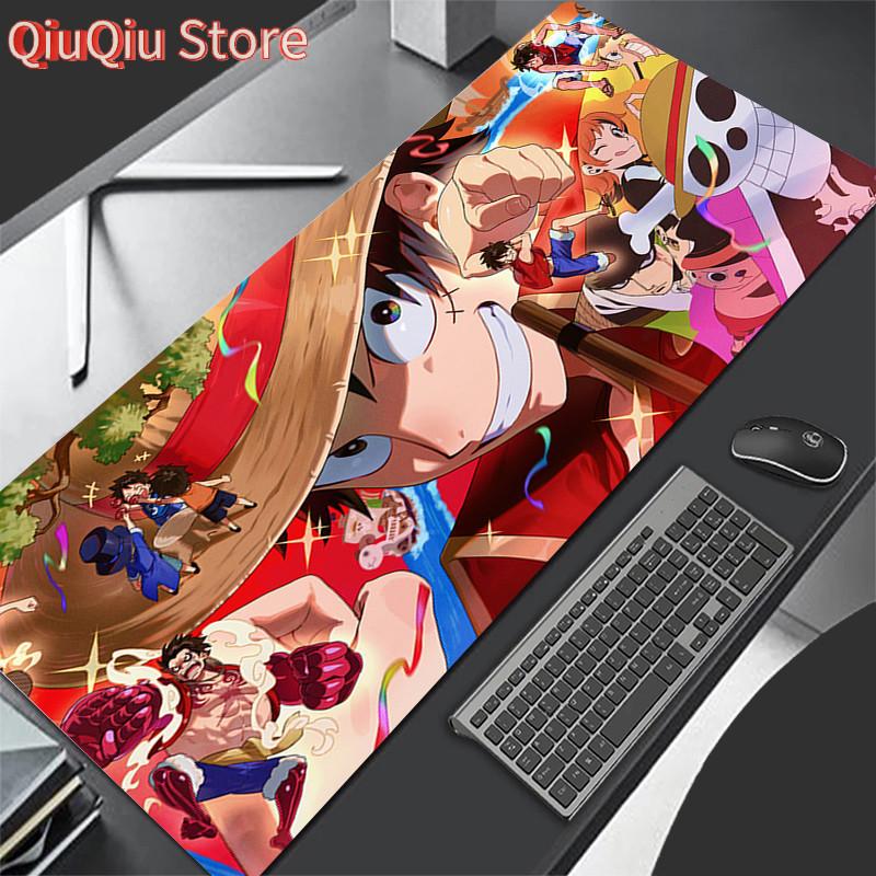 Japan Cool Anime Mouse Pad PC White Gamer Cabinet Keyboard Rug Laptop O-one P-piece L-Luffy 5 Gear Mousepad XL Extended Desk Mat