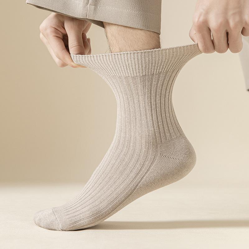 Socks Men'S Pure Cotton Medium Tube Socks Sports Sweat-Absorbing Deodorant Boneless Cotton Business Casual Men'S Socks
