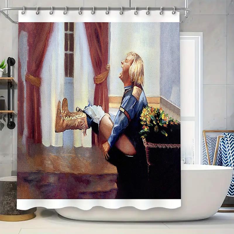 

Vintage Farmhouse Shower Curtain Rustic Chicken Coop Hen Farm Animal Pattern Bathroom Decor Farmhouse Style Shower Curtain Set W60H190(CM)-1 Pcs