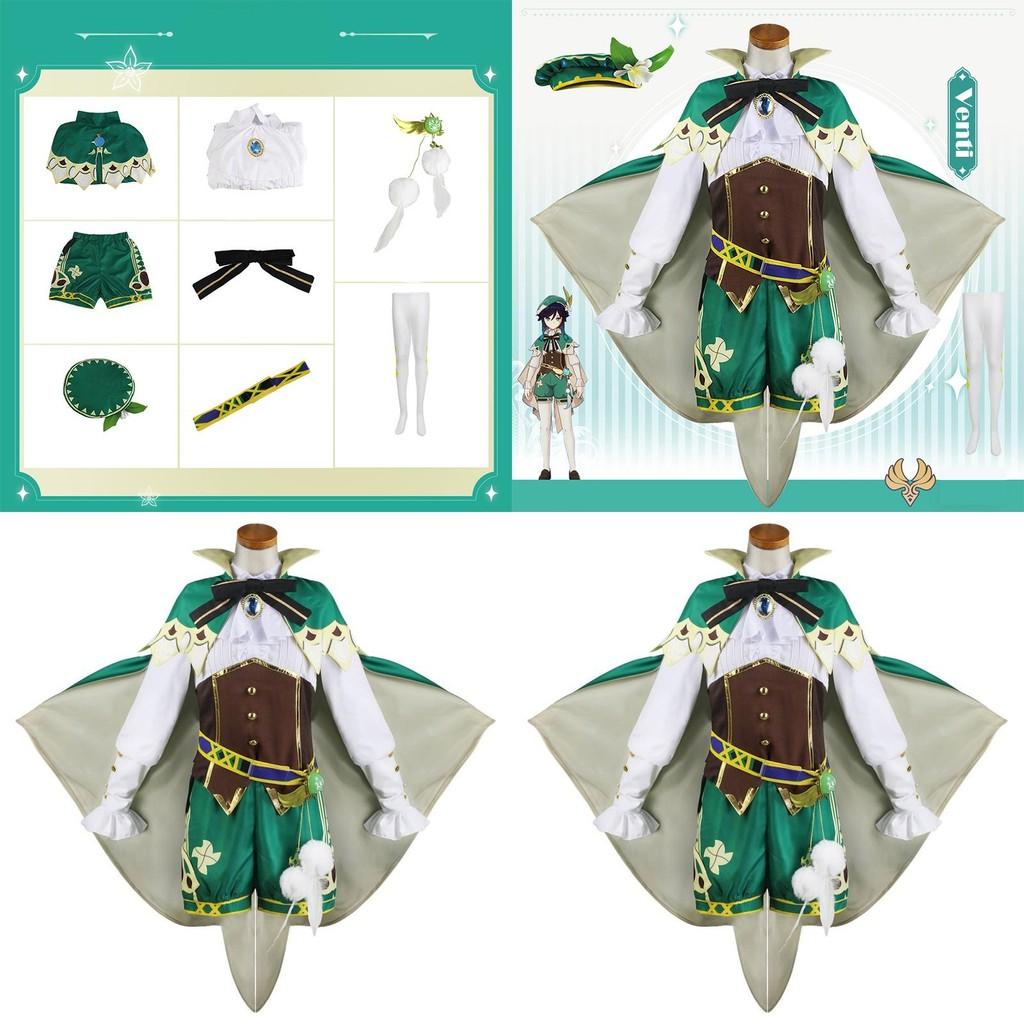 Elegantes Genshin Impact Venti Cosplay Komplettset Kostüm Ideal für erwachsene Frauen