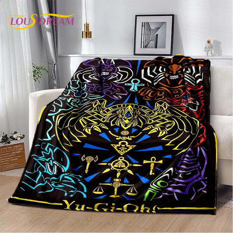 Yu-Gi-Oh MONSTER CARD Anime Cartoon weiche Plüschdecke, Flanelldecke, Überwurf, Decke für Wohnzimmer, Schlafzimmer, Bett, Sofa, Picknick, 3D