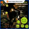 10PCS Simle Expression Reflective Pendant Night Double-sided Safety Reflective Pendant Key Ring Buckle Backpack Accessories
