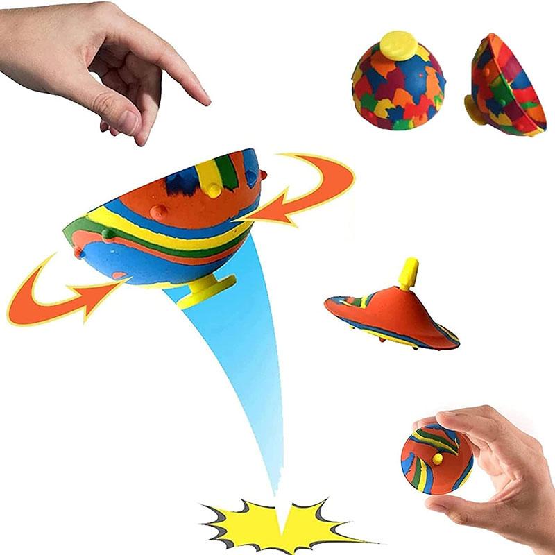 2Pcs Bouncing Bowl Outdoor Sports Children's Stress Relieving Rubber Rotating Jumping Hemisphere Children's Stress Relieving Toy