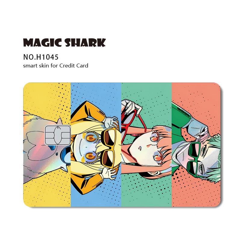 Magic Shark SPY X Family Anime Holografische Sticker Folie Skin voor Kleine Grote Geen Chip Credit Bank Betaalpas Geen Verkleuring (as the picture,Small Chip)