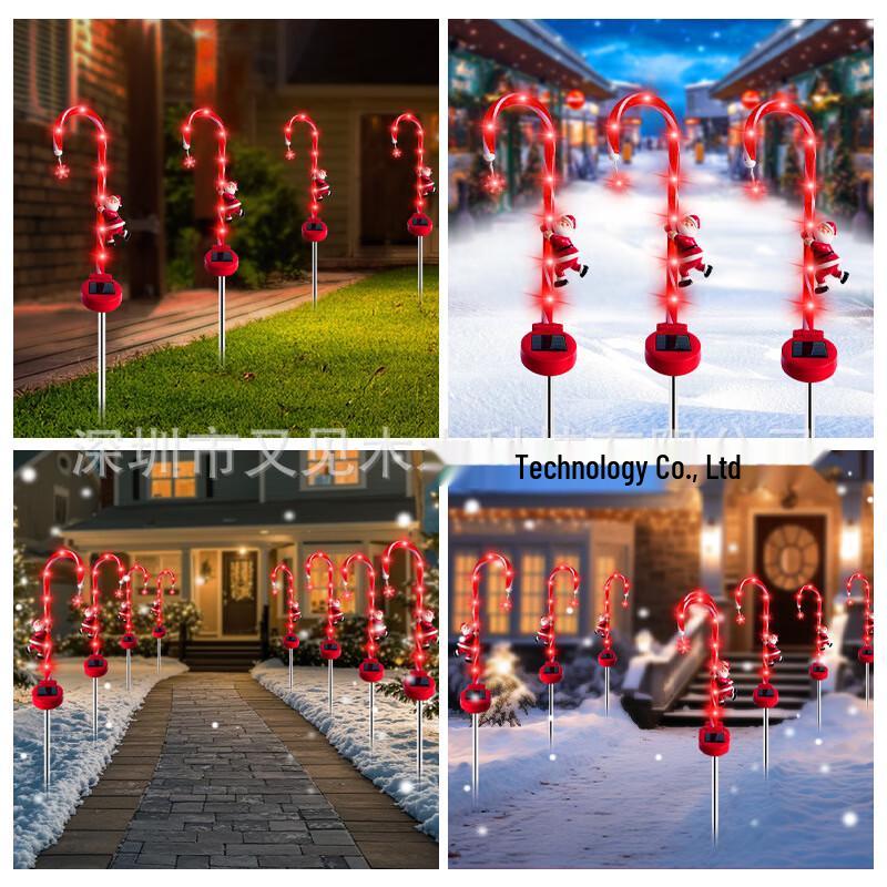 Solar Christmas Cane Pathway Lights