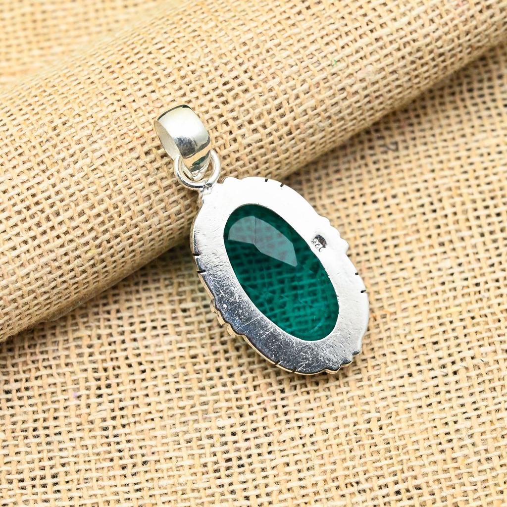 Indicolite Gemstone Handmade 925 Solid Sterling Silver Jewelry Pendant For Her