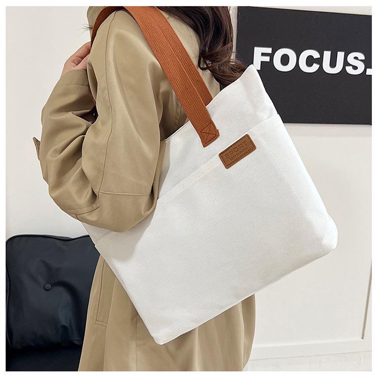 Japanese Style Large Capacity Canvas Tote Bag for Students
